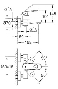 ЧертежGrohe Europlus (33553002)
