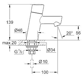 ЧертежGrohe Concetto (32207001)