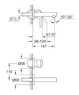 ЧертежGrohe Concetto (19575001)