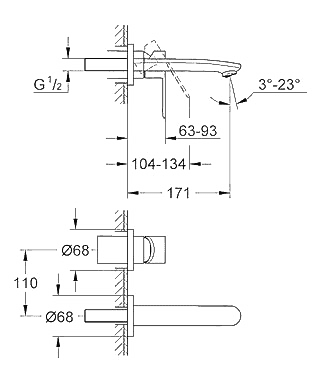ЧертежGrohe Eurostyle cosmopolitan (19571002)