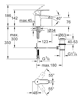 ЧертежGrohe Eurostyle cosmopolitan (33565002)
