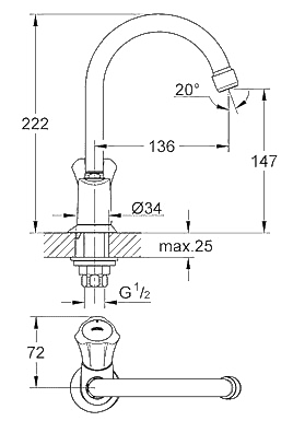 ЧертежGrohe Costa L (20393001)