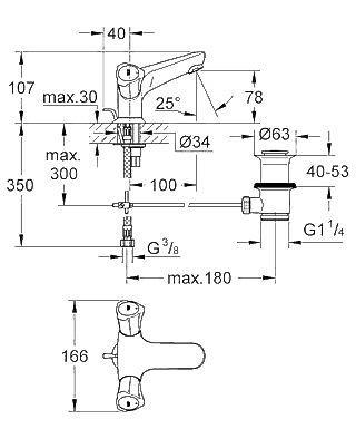 ЧертежGrohe Costa L (21390001)
