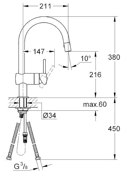 ЧертежGrohe Minta (32321000)