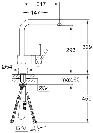 ЧертежGrohe Minta (32168000)