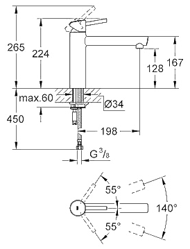 ЧертежGrohe Concetto (31128001)