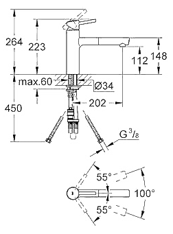 ЧертежGrohe Concetto (31129DC1)