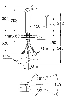 ЧертежGrohe Concetto (31209001)