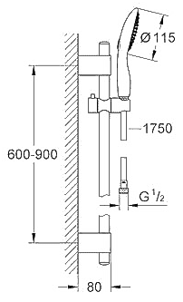 ЧертежGrohe Power&Soul (27759000)