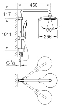 ЧертежGrohe Power&Soul (27911000)