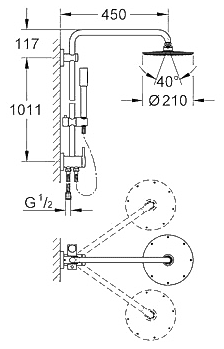 ЧертежGrohe Rainshower Cosmopolitan (27058000)