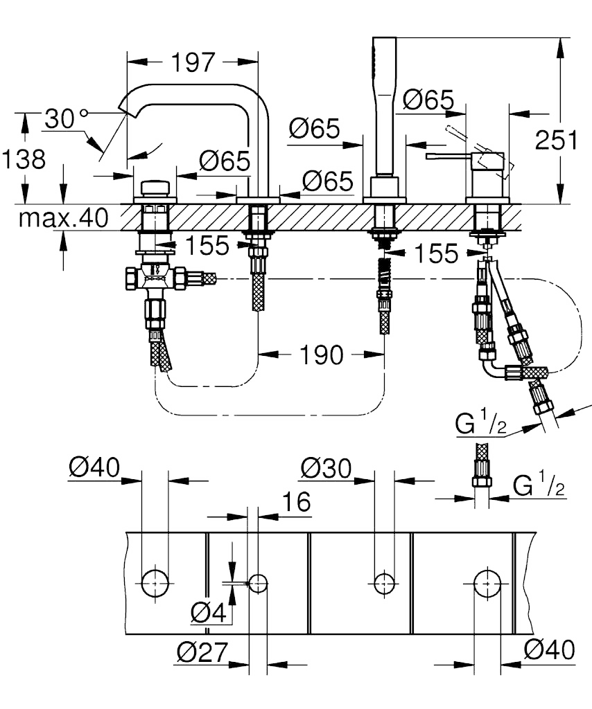 ЧертежGrohe Essence New (19578001)