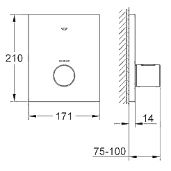 ЧертежGrohe Grohtherm F (27619000)