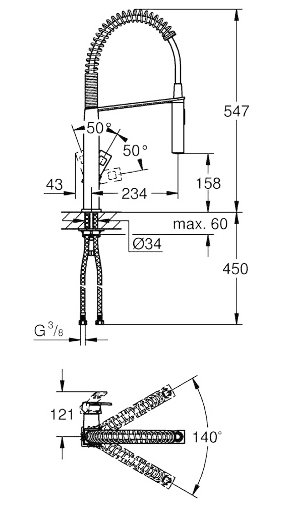 ЧертежGrohe Eurocube (31395000)