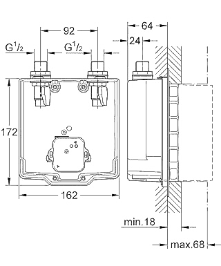 ЧертежGrohe Eurosmart Cosmopolitan E (36339000)
