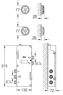 ЧертежGrohe Allure F-digital (36295000)
