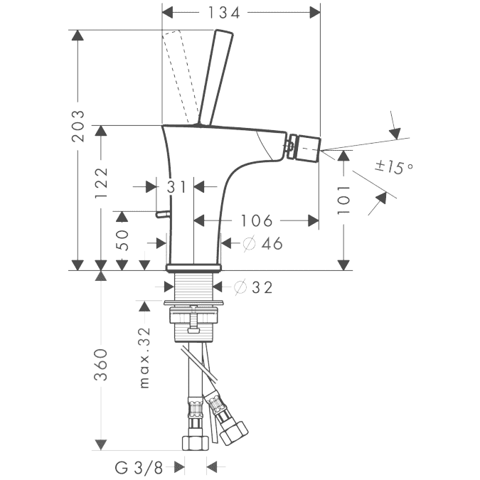 ЧертежHansgrohe PuraVida (15270000)