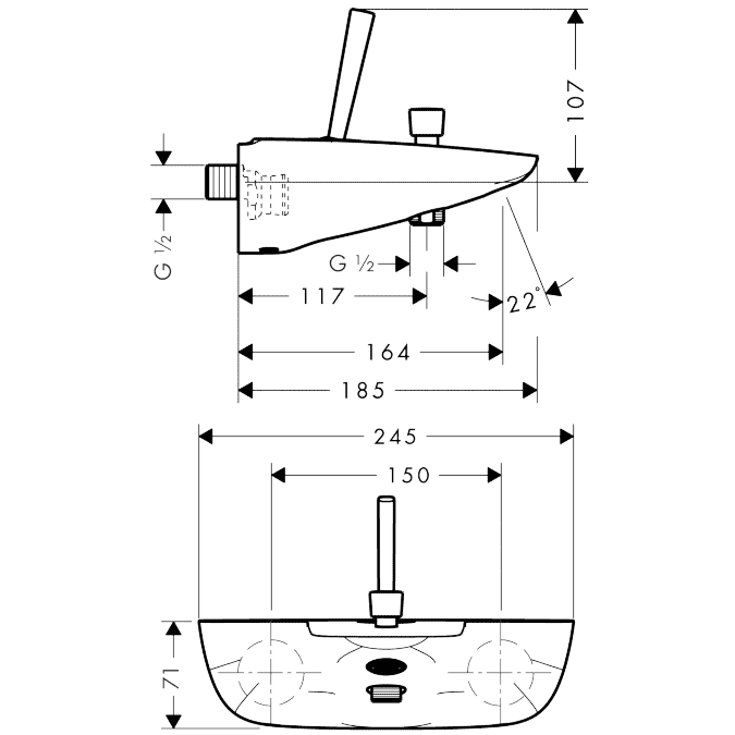 ЧертежHansgrohe PuraVida (15472000)