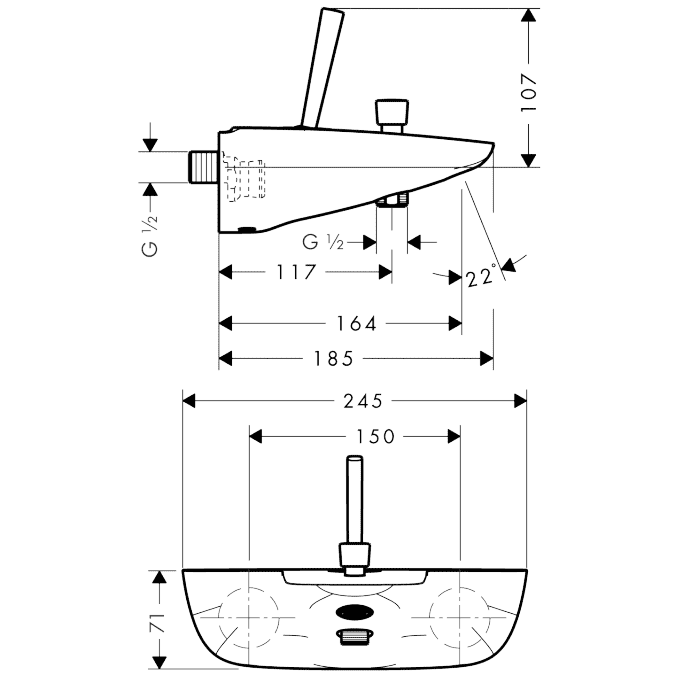 ЧертежHansgrohe PuraVida (15472400)