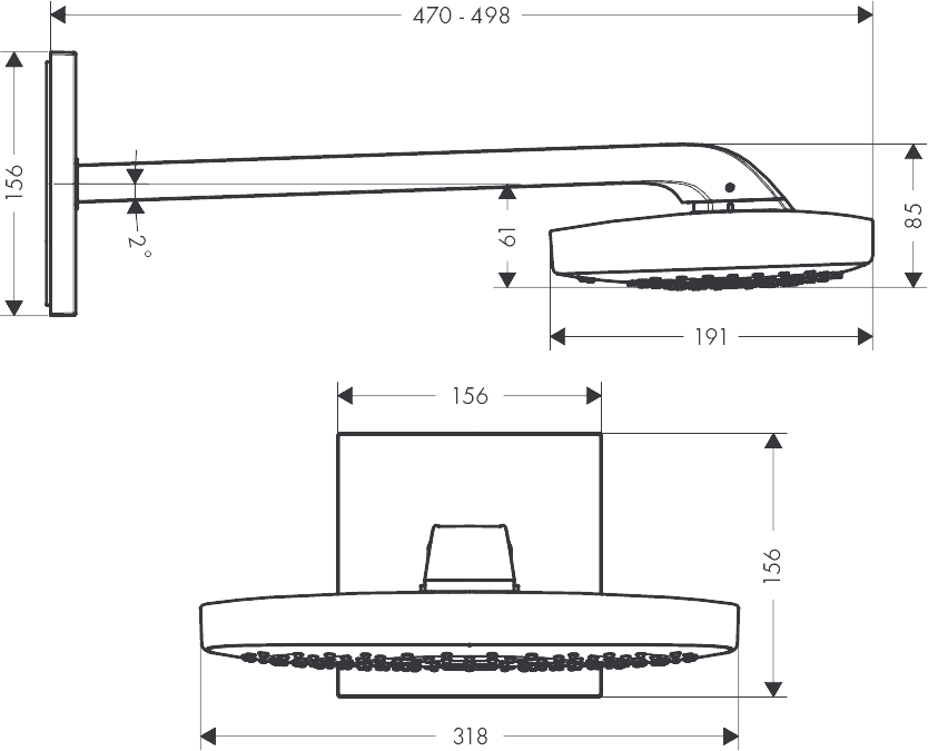 ЧертежHansgrohe Raindance Select Е 300 2jet (26468400)