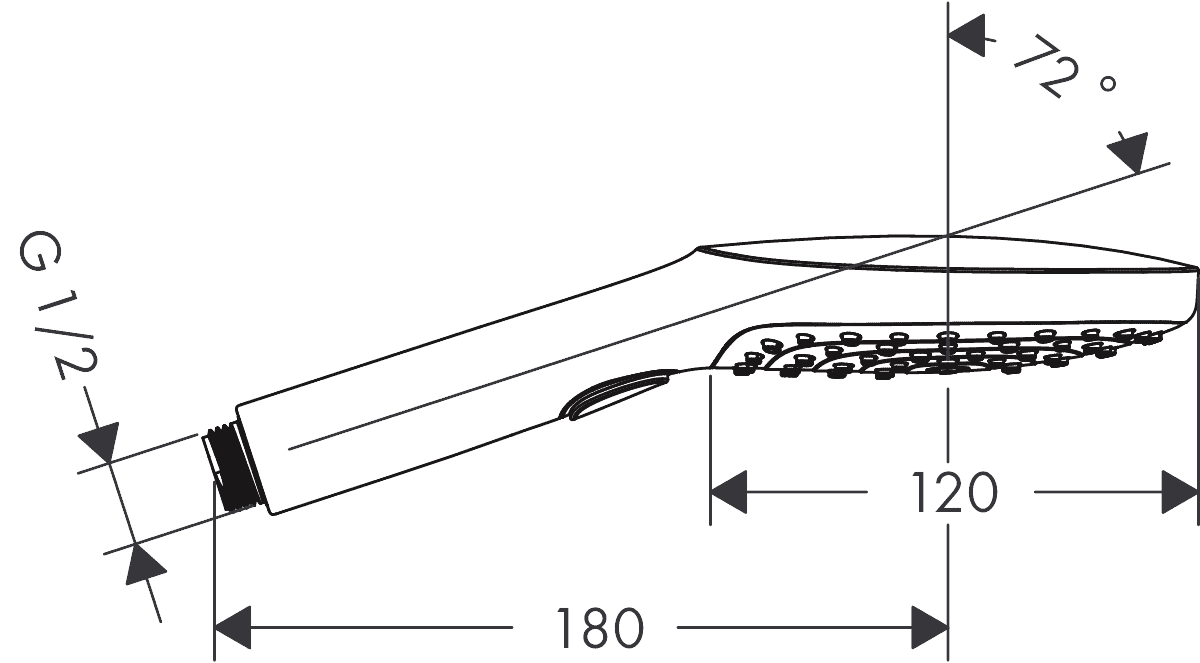 ЧертежHansgrohe Raindance Select 120 Air 3jet (26520400)