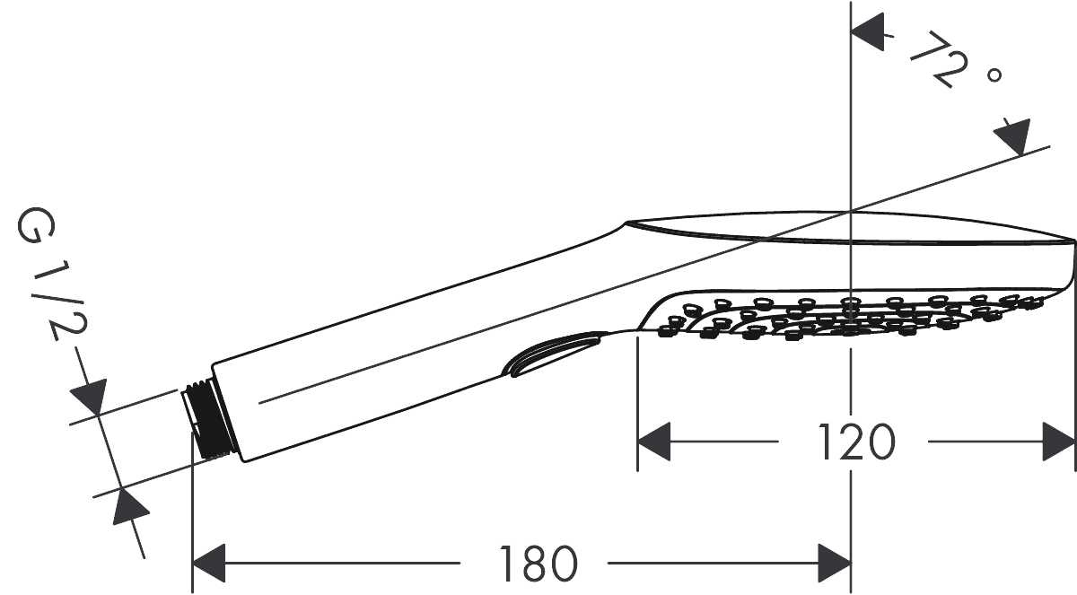 ЧертежHansgrohe Raindance Select 120 Air 3jet EcoSmart (26521000)