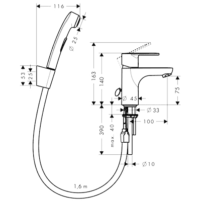 ЧертежHansgrohe Focus (31926000)
