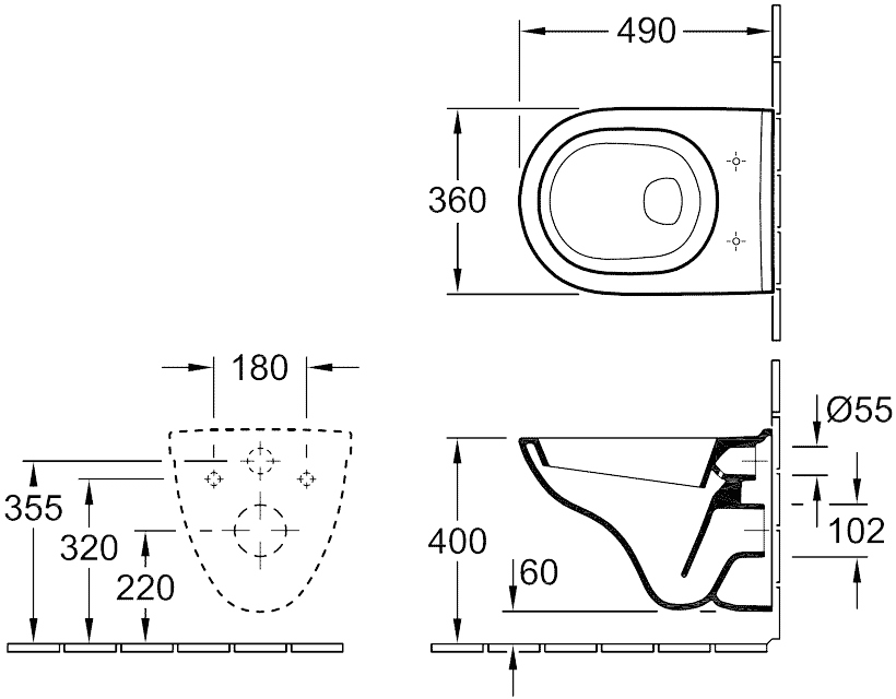ЧертежVilleroy&Boch O.NOVO (5688H101)