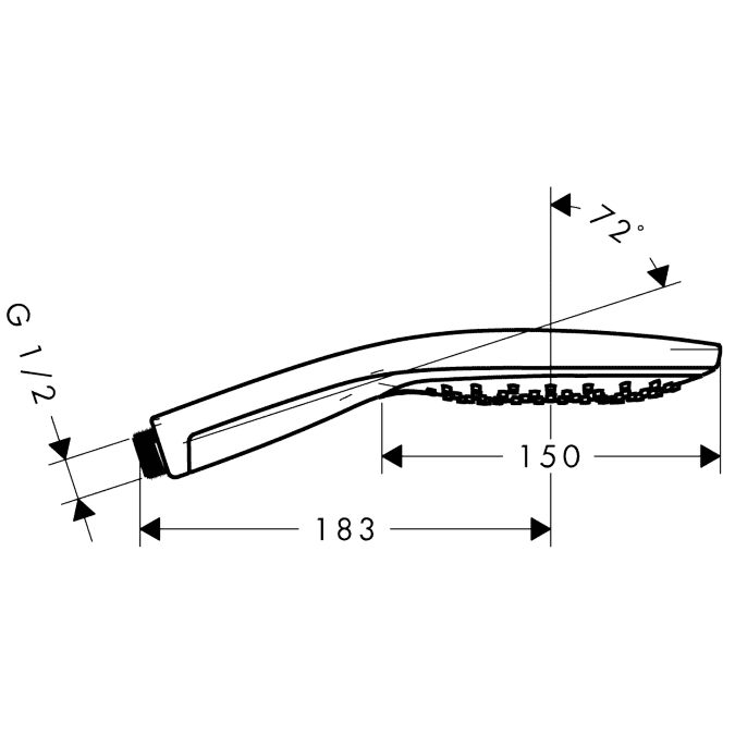 ЧертежHansgrohe Raindance Select S 150 Air 3jet EcoSmart (28588000)