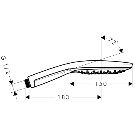 ЧертежHansgrohe Raindance Select S 150 Air 3jet EcoSmart (28588400)