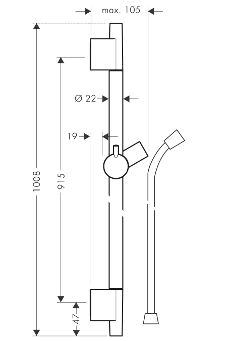 ЧертежHansgrohe Unica'S Puro 0.9 (28631820)