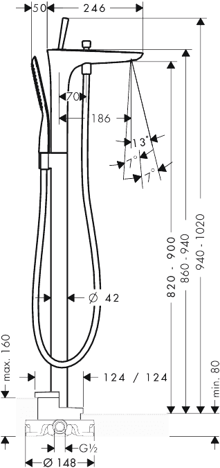 ЧертежHansgrohe PuraVida (15473000)