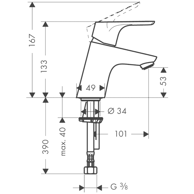 ЧертежHansgrohe Focus (31604000)