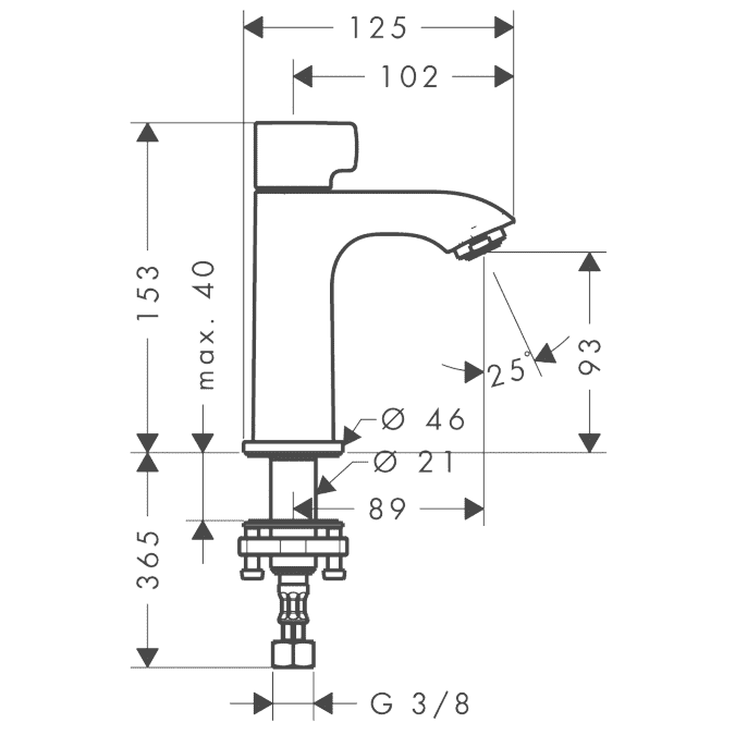 ЧертежHansgrohe Metris (31166000)