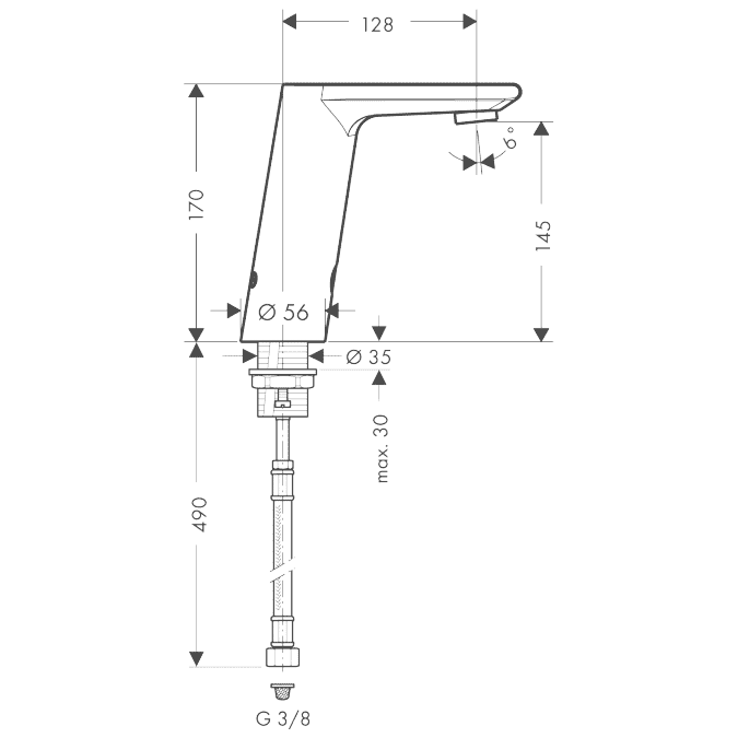 ЧертежHansgrohe Metris S (31100000)