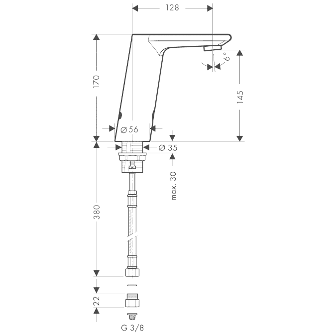 ЧертежHansgrohe Metris S (31101000)