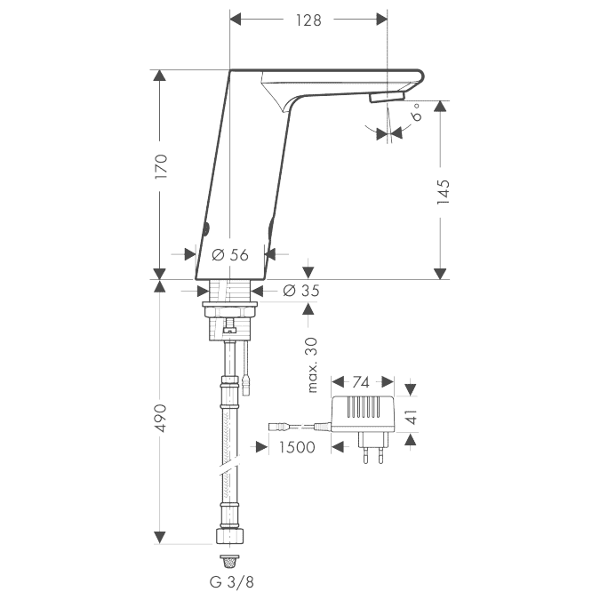 ЧертежHansgrohe Metris S (31103000)