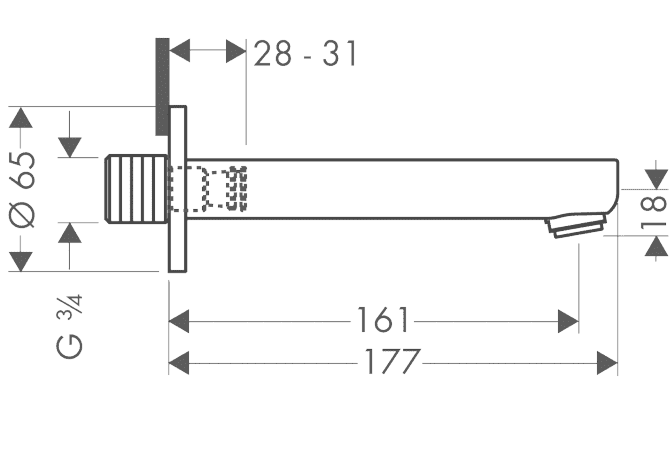 ЧертежHansgrohe Metris S (14420000)