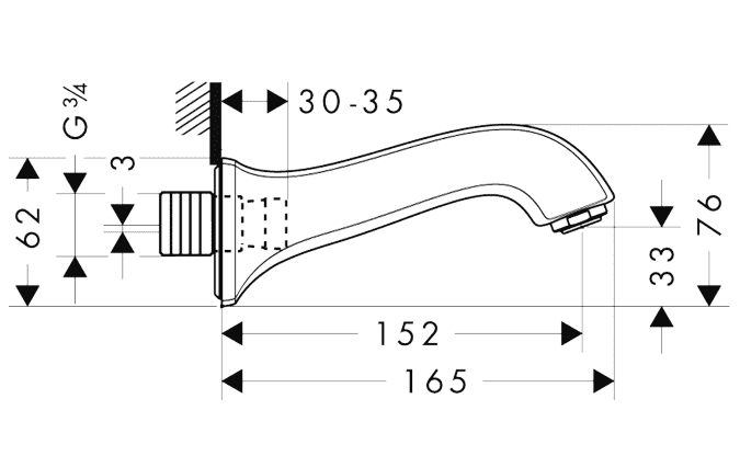 ЧертежHansgrohe Metris Classic (13413000)