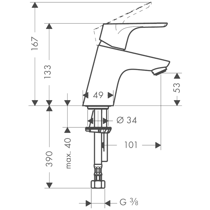 ЧертежHansgrohe Focus (31952000)