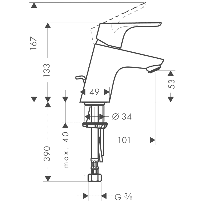 ЧертежHansgrohe Focus (31951000)
