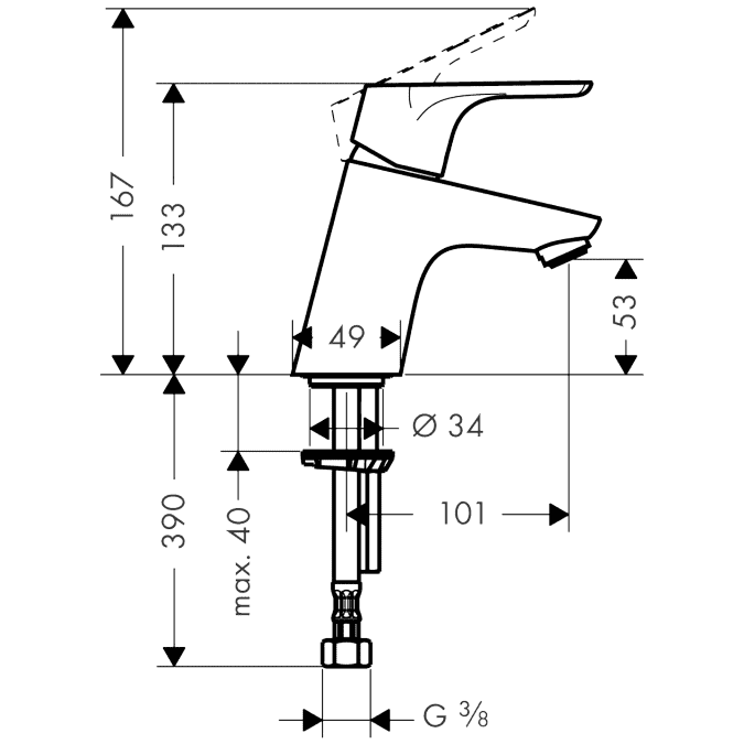ЧертежHansgrohe Focus (31130000)