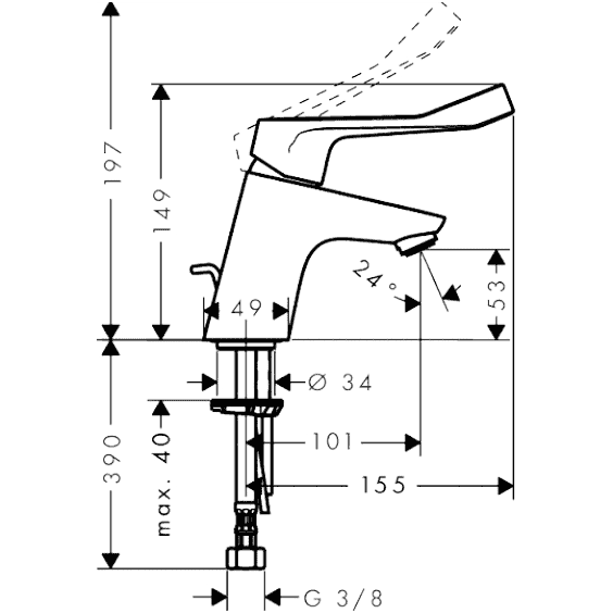 ЧертежHansgrohe Focus Care (31910000)