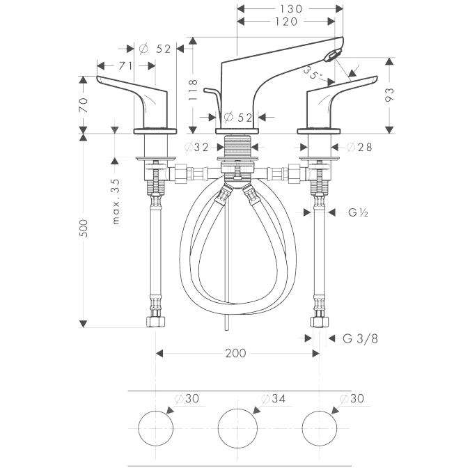 ЧертежHansgrohe Focus (31937000)