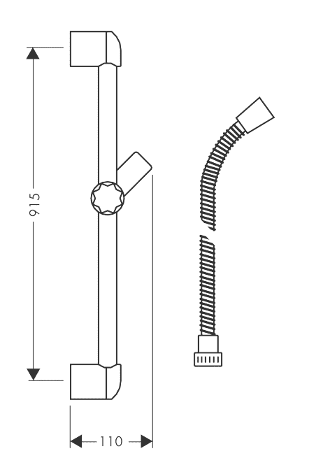 ЧертежHansgrohe Unica'S 0.9 (27727000)