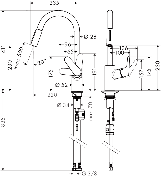 ЧертежHansgrohe Focus (31815800)