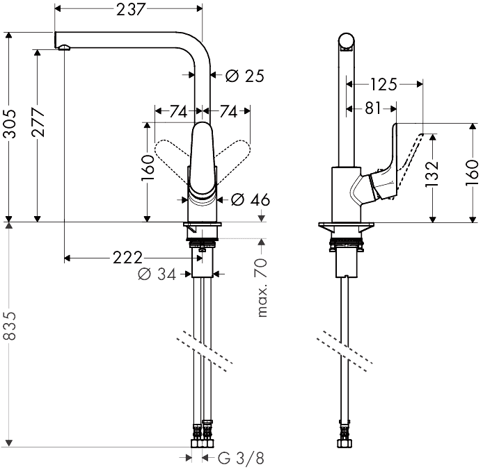 ЧертежHansgrohe Focus (31817800)