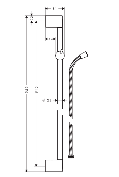 ЧертежHansgrohe Unica Crometta 0.9 (27614000)