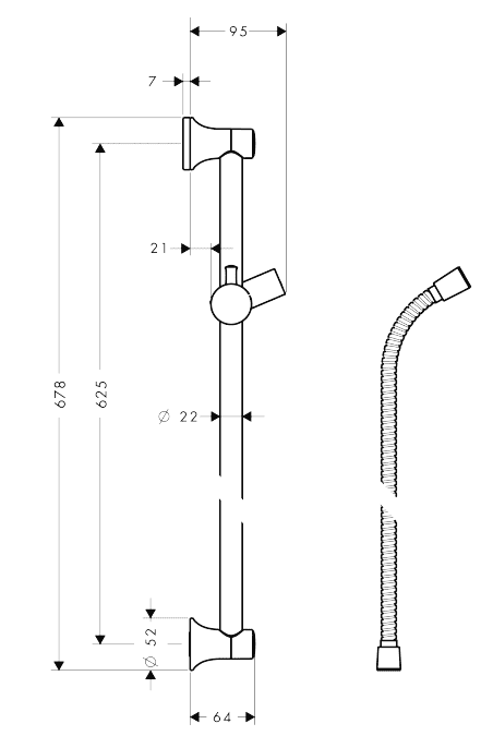 ЧертежHansgrohe Unica'Classic 0.65 (27617820)