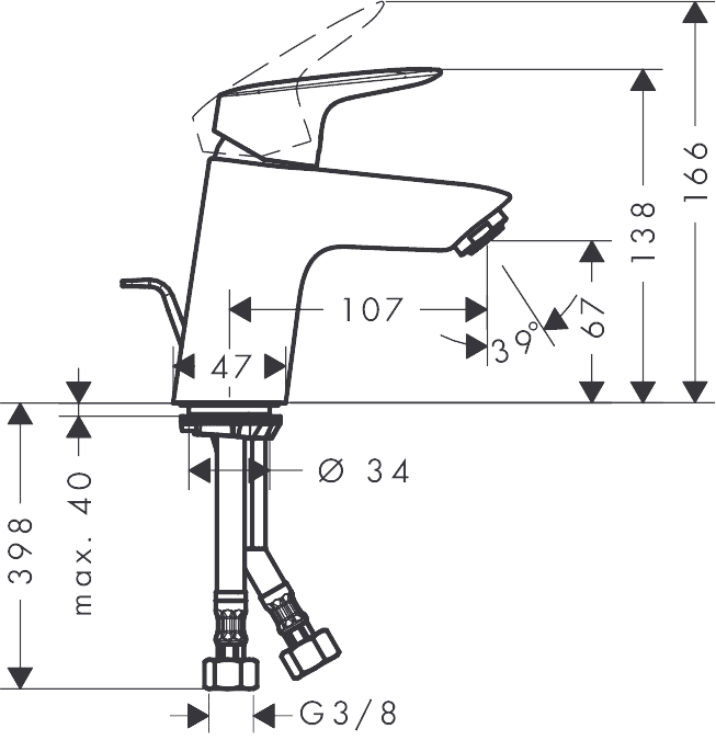 ЧертежHansgrohe Logis (71070000)